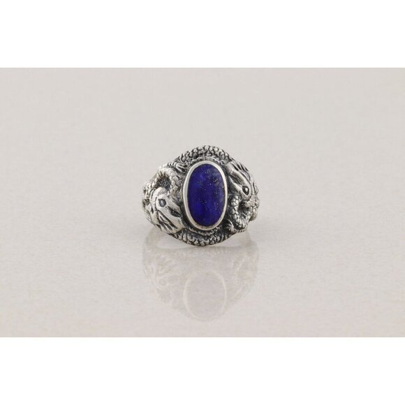 Sterling Silver Natural Lapis Lazuli Ring Size 9 1/4 - Picture 8 of 8